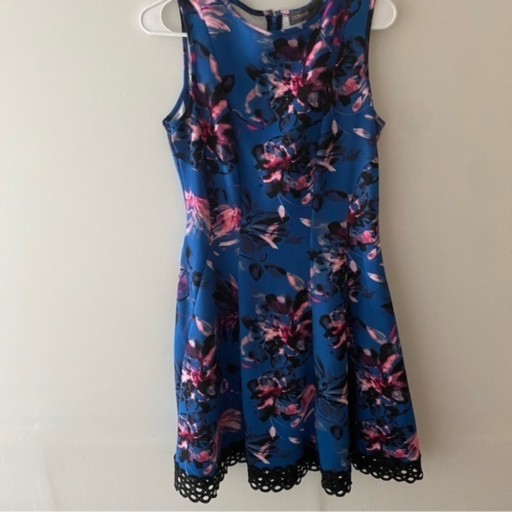 Donna Ricco Navy And Pink Floral Dress
